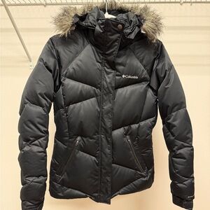 Columbia Omni-Heat Puffer Jacket with Detachable Faux-Fur Hood – Size Small